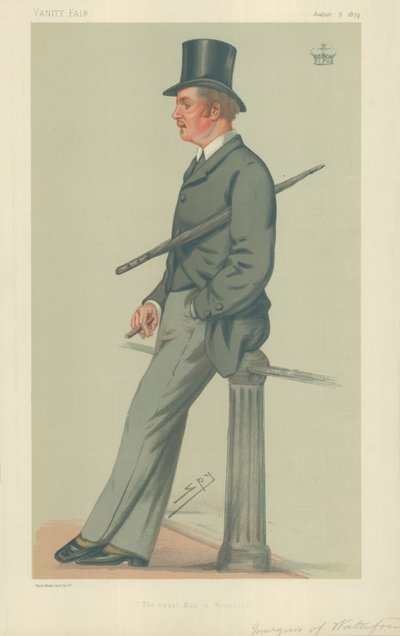 El Marqués de Waterford, El gran hombre de Waterford, 9 de agosto de 1879, caricatura de Vanity Fair de Leslie Matthew Ward